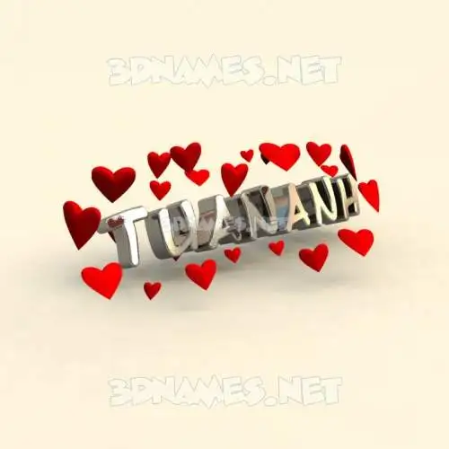 tuananh in In Love style - 3D name wallpaper