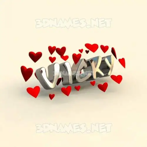vicky in In Love style - 3D name wallpaper vicky in In Love style - 3D name wallpaper