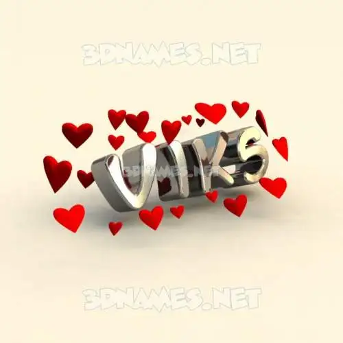 viks in In Love style - 3D name wallpaper viks in In Love style - 3D name wallpaper