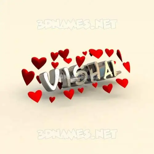 vishal in In Love style - 3D name wallpaper