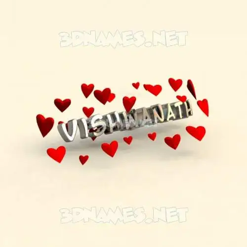 vishwanath in In Love style - 3D name wallpaper