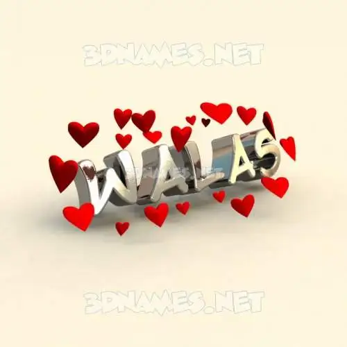 walas in In Love style - 3D name wallpaper walas in In Love style - 3D name wallpaper