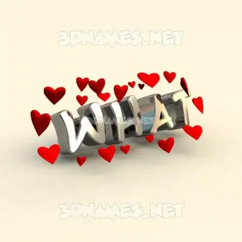 what in In Love style - 3D name wallpaper
