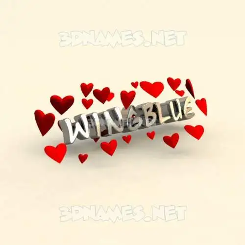 wingblue in In Love style - 3D name wallpaper wingblue in In Love style - 3D name wallpaper