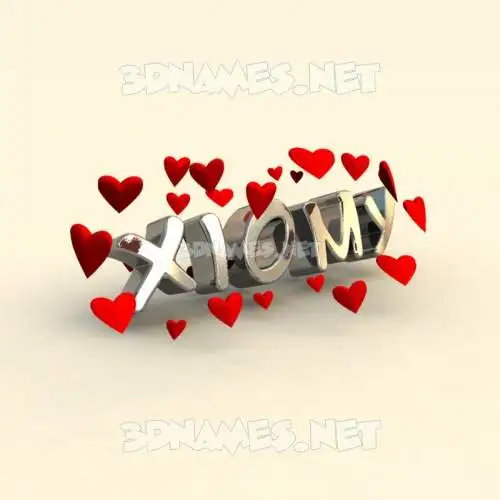 xiomy in In Love style - 3D name wallpaper