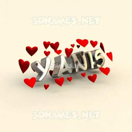 yanis in In Love style - 3D name wallpaper