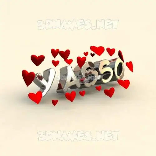 yasso in In Love style - 3D name wallpaper