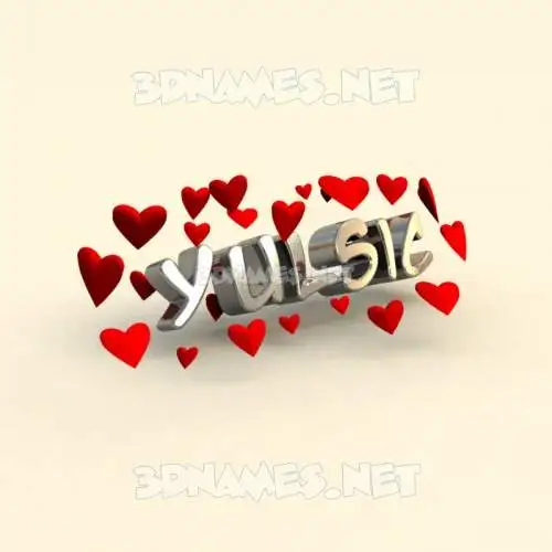 yulsic in In Love style - 3D name wallpaper