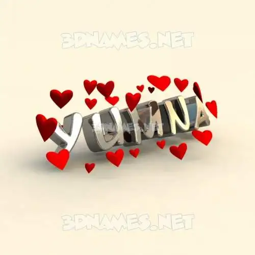 yumna in In Love style - 3D name wallpaper