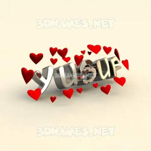 yusuf in In Love style - 3D name wallpaper