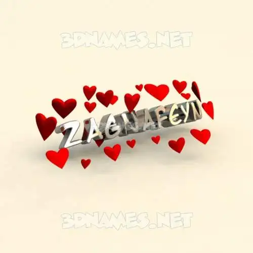 zagnafeyn in In Love style - 3D name wallpaper