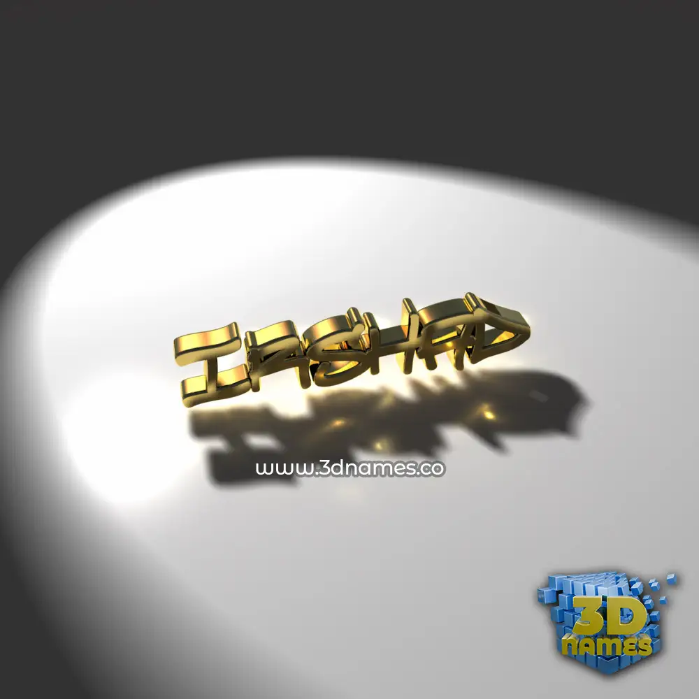 irshad in Gold Shine style - 3D name wallpaper