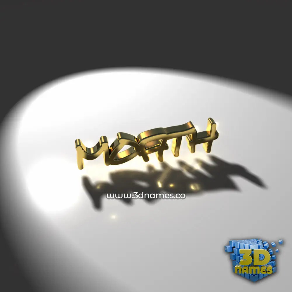 moath in Gold Shine style - 3D name wallpaper