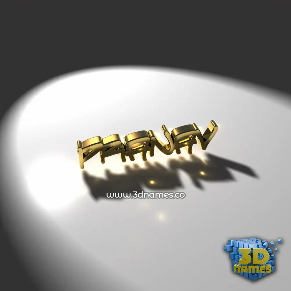 pranav in Gold Shine style - 3D name wallpaper