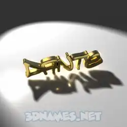 dante in Gold Shine style - 3D name wallpaper