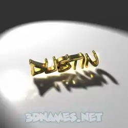 dustin in Gold Shine style - 3D name wallpaper