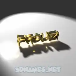 faouzi in Gold Shine style - 3D name wallpaper