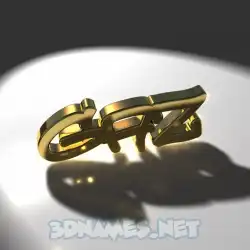 gaz in Gold Shine style - 3D name wallpaper