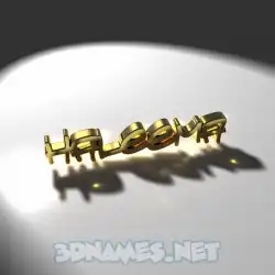 haleema in Gold Shine style - 3D name wallpaper
