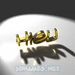 hieu in Gold Shine style - 3D name wallpaper