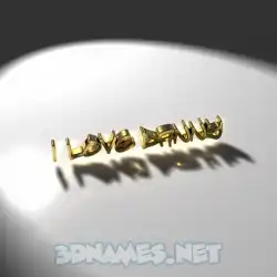 i love danny in Gold Shine style - 3D name wallpaper