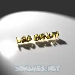leo banuti in Gold Shine style - 3D name wallpaper