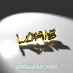 loris in Gold Shine style - 3D name wallpaper