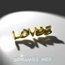 loves in Gold Shine style - 3D name wallpaper