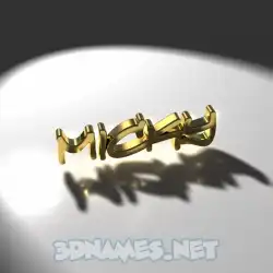 micky in Gold Shine style - 3D name wallpaper