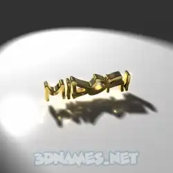 midori in Gold Shine style - 3D name wallpaper