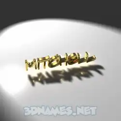 mitchell in Gold Shine style - 3D name wallpaper