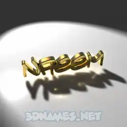 naeem in Gold Shine style - 3D name wallpaper