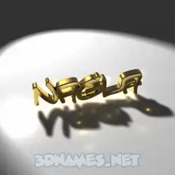 nagla in Gold Shine style - 3D name wallpaper