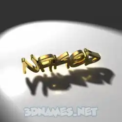 naked in Gold Shine style - 3D name wallpaper
