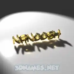 nanoosh in Gold Shine style - 3D name wallpaper
