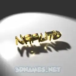 naruto in Gold Shine style - 3D name wallpaper