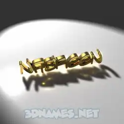 nasreen in Gold Shine style - 3D name wallpaper