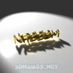 nassem in Gold Shine style - 3D name wallpaper