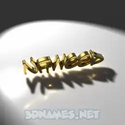 naweed in Gold Shine style - 3D name wallpaper