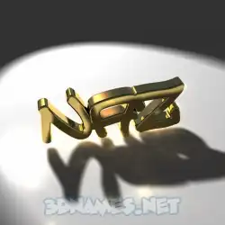 naz in Gold Shine style - 3D name wallpaper