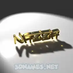 nazza in Gold Shine style - 3D name wallpaper