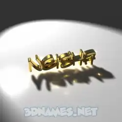 neisha in Gold Shine style - 3D name wallpaper