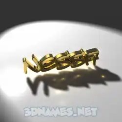 nessa in Gold Shine style - 3D name wallpaper