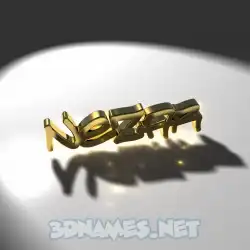 nezar in Gold Shine style - 3D name wallpaper