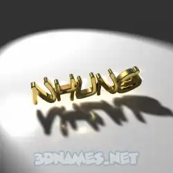 nhung in Gold Shine style - 3D name wallpaper