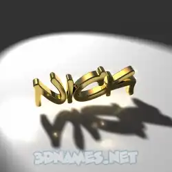 nick in Gold Shine style - 3D name wallpaper
