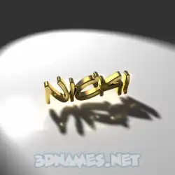 nicki in Gold Shine style - 3D name wallpaper