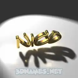 nico in Gold Shine style - 3D name wallpaper