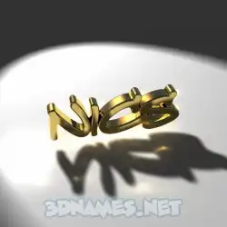 nics in Gold Shine style - 3D name wallpaper