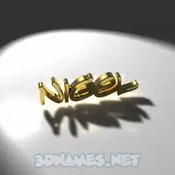 nigel in Gold Shine style - 3D name wallpaper